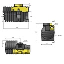 Koolwaterstof PSDC10 BYPASS DN160 olie- en benzine afscheider 10l/s met bypass