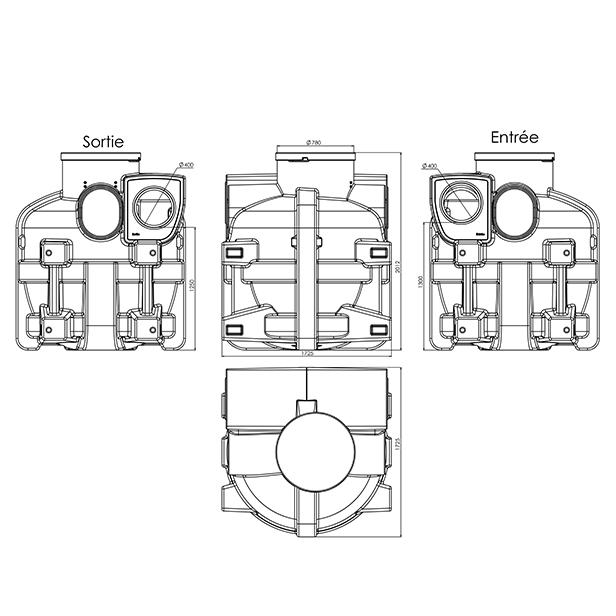 Koolwaterstof PSDC15 BYPASS olie- en benzine afscheider 15l/s met bypass