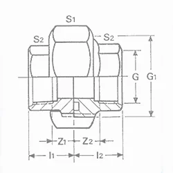 PVC druk raccord 1" zeskant F/F (20st/doos)
