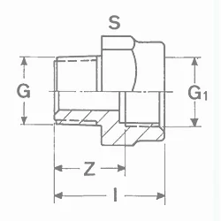 PVC druk mof 1/2" x 1/2" M/F (30st/doos)