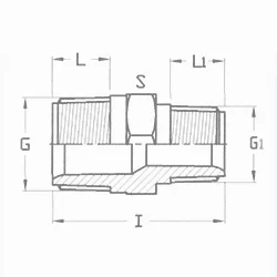 PVC druk red nippel 1" x 1/2" (100st/doos)