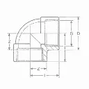 PVC druk bocht 5/4" met inox ring (25st/doos)