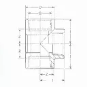 PVC druk T-stuk 1/2" met inox ring (80st/doos)