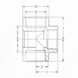 PVC druk T-stuk 5/4" met inox ring (20st/doos)