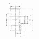 PVC druk red T 3/4" x 1/2" met inox ring (50st/doos)