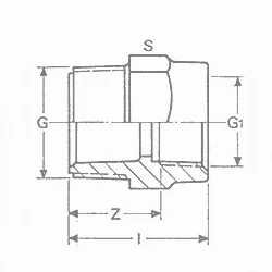 PVC druk red. 2" - 1" M/F met inox ring (35st/doos)
