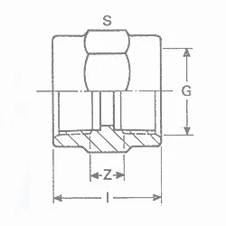 PVC druk mof 1" met inox ring (50st/doos)