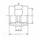 PVC druk mof 1" met inox ring (50st/doos)