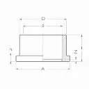 PVC pressure collar bushing dia 125 PN16