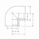 PVC druk lijm bocht dia 1" 90° (50st/doos)