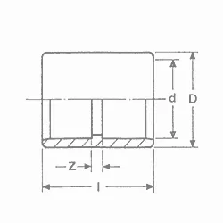 PVC druk lijm mof dia 1" (70st/doos)