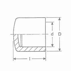 PVC druk lijm afsluitkap dia 1" (120st/doos)