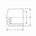 PVC druk lijm afsluitkap dia 1" (120st/doos)