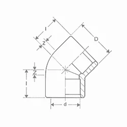 PVC druk lijm bocht dia 3/4" 45° (100st/doos)