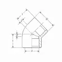 PVC druk lijm bocht dia 5/4" 45° (120st/doos)