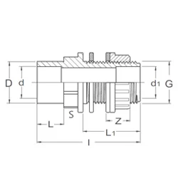 PVC druk tankdoorvoer 32x40x5/4" F/M/M (100st/doos)