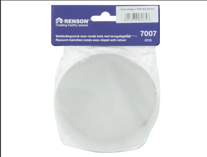 Terugslagklep ronde buis dia 125 renson