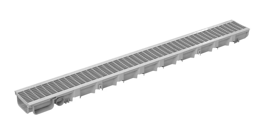 Drainage channel PVC gray 100x35mm L=1m Pegasus H 50mm