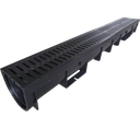 Drainage channel PP black + pp grating class B125 vehicular traffic H=110 l=1m