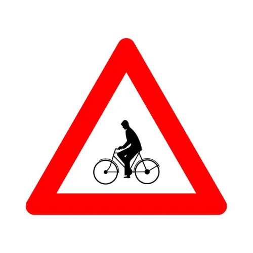 Traffic sign A25 Crossing for bicyclists SB250 Z700 HI WZ
