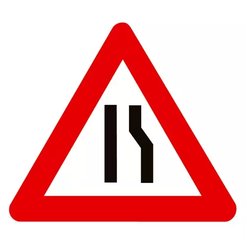 Verkeersbord T2 A7c "Rijbaanversmalling rechts" SB250 Z700 HI WZ