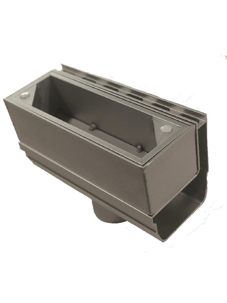 Caniveau en aluminium avec fente latérale de 2cm pour la supervision de la trappe dia 75 under