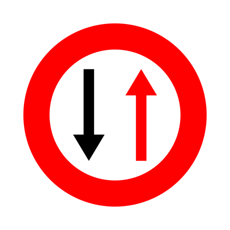 Traffic sign B19 Give right of way to opposite direction SB250 D700