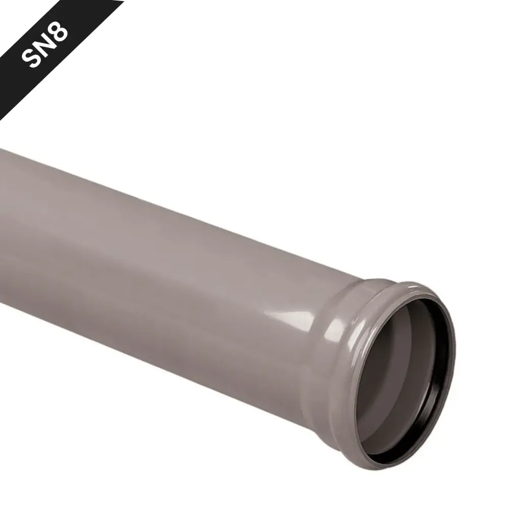 PVC buis dia 315 x 9,2 gemoft grijs benor SN8 l=5m (45m/pallet)
