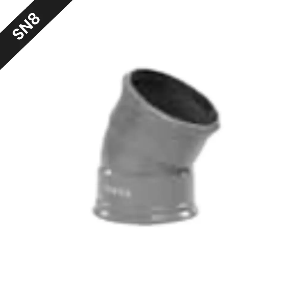 Coude PVC assainissement dia 125 30° 2xM gris benor SN8