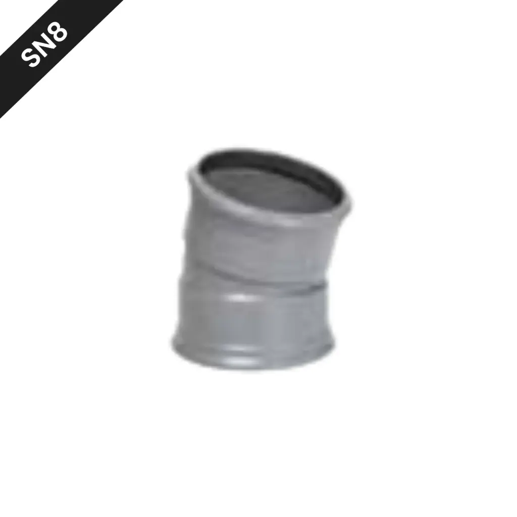 PVC street sewer bend dia 160 15° 2xM gray benor SN8