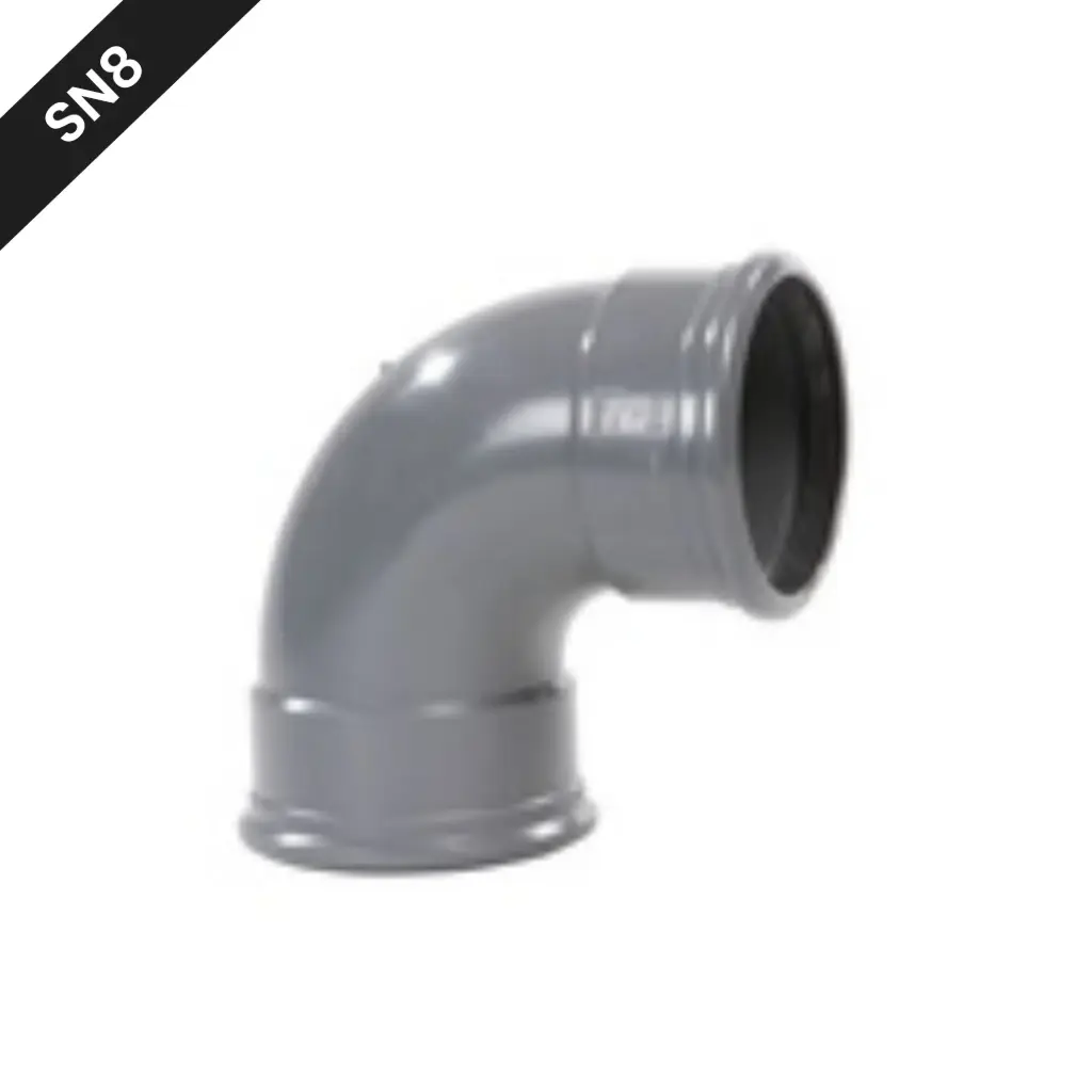 PVC street sewer bend dia 160 87° 2xM gray benor SN8