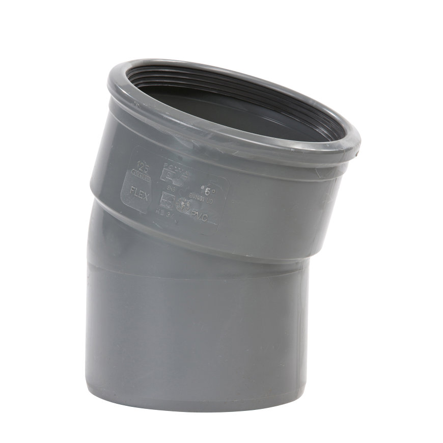 PVC bend dia 110 15° MSp gray benor SN8