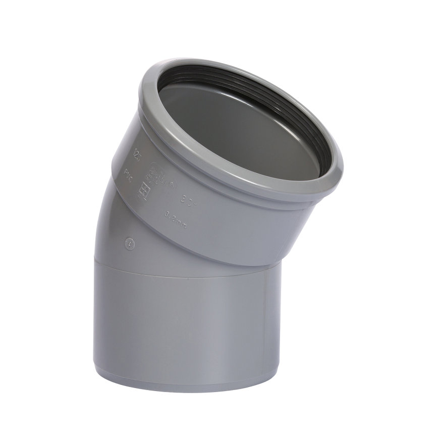 Coude PVC dia 110 30° MSp gris benor SN8