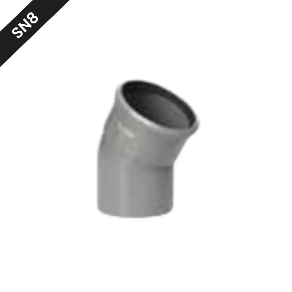 PVC straatriolering bocht dia 125 30° MSp grijs benor SN8 