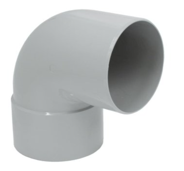 PVC bocht dia 100 87° Msp parelgrijs 