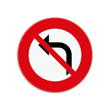 Verkeersbord T2 C31a "Verbod links afslaan volgend kruispunt" SB250 D700 HI WZ 