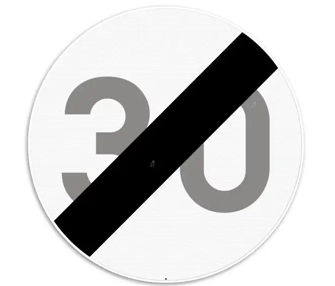 Panneau de signalisation C45 Fin de la limitation de vitesse SB250 D700 HI WZ
