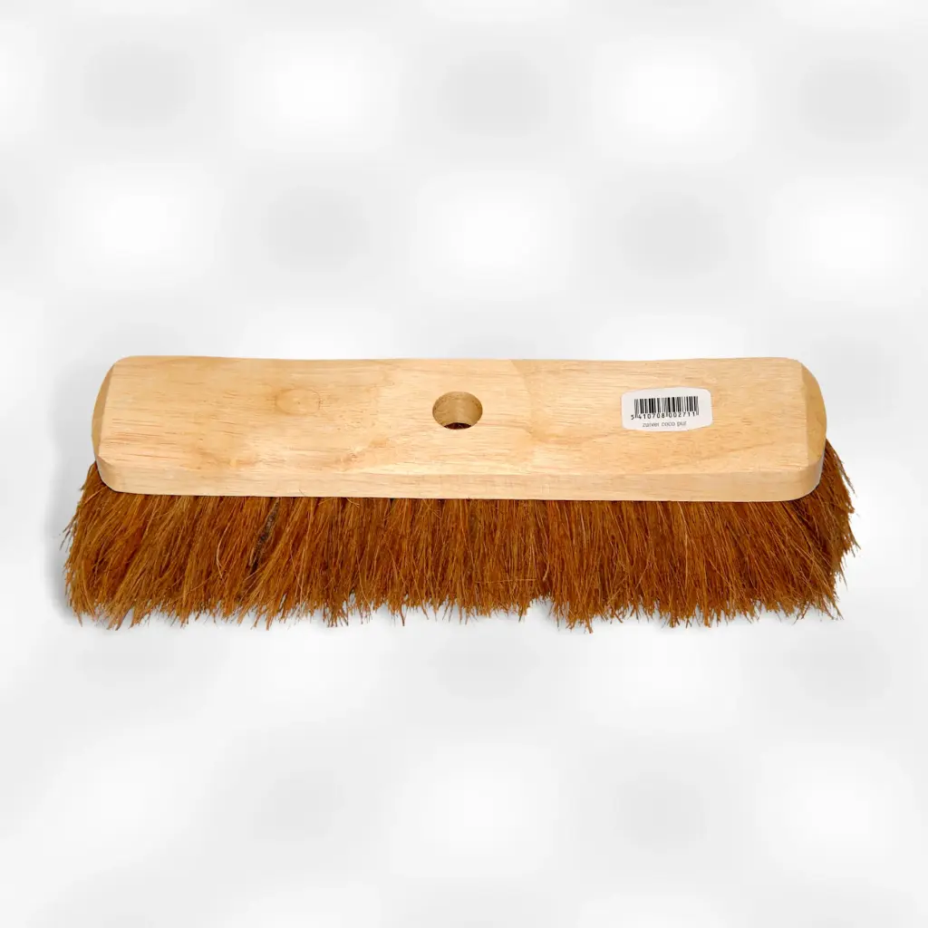 Borstel kokos 33 cm blank hout extra
