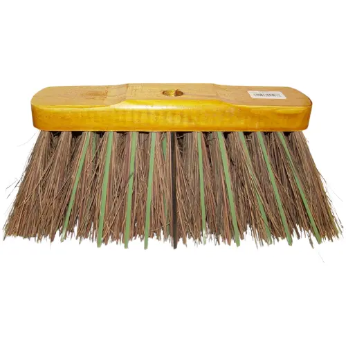 Borstel straatv. pvc bassine/balleinen geel plat 30 cm 