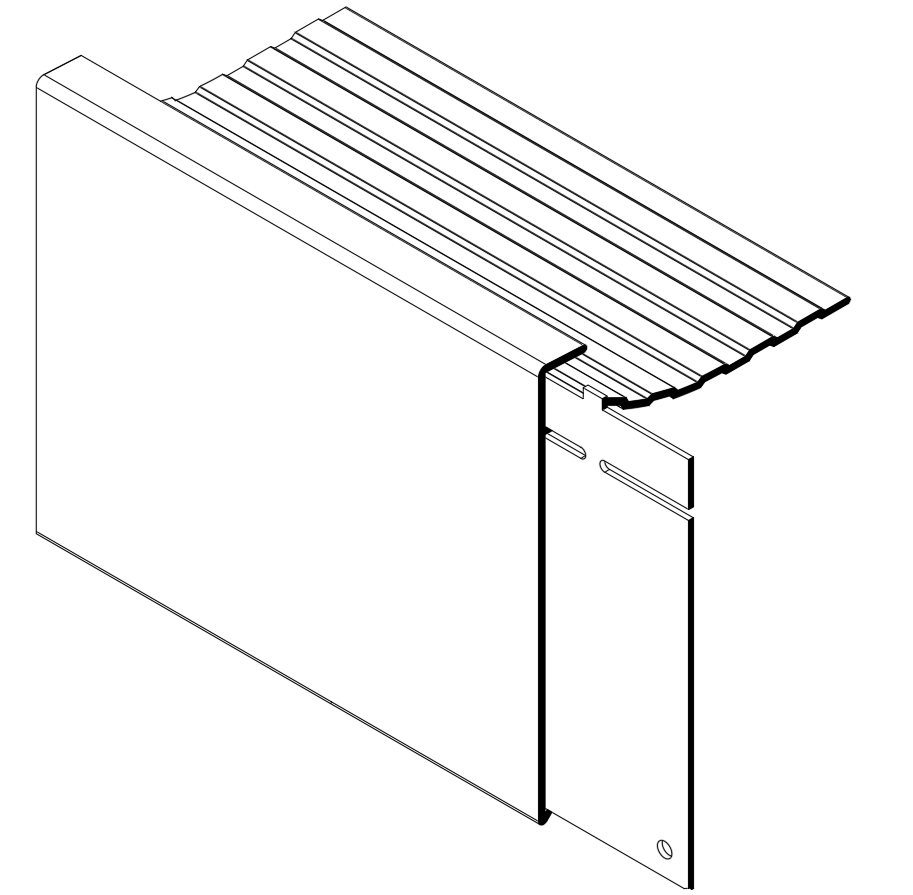 Alu dakrand verbindingsclip standaard 60mm zwart blinkend