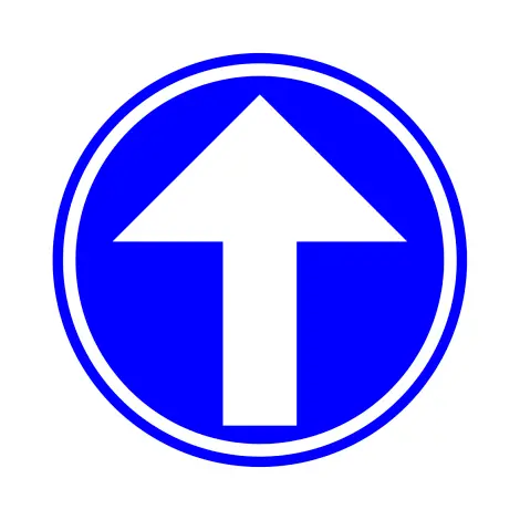 Verkeersbord D1a-0 Verplicht rechtdoor D700