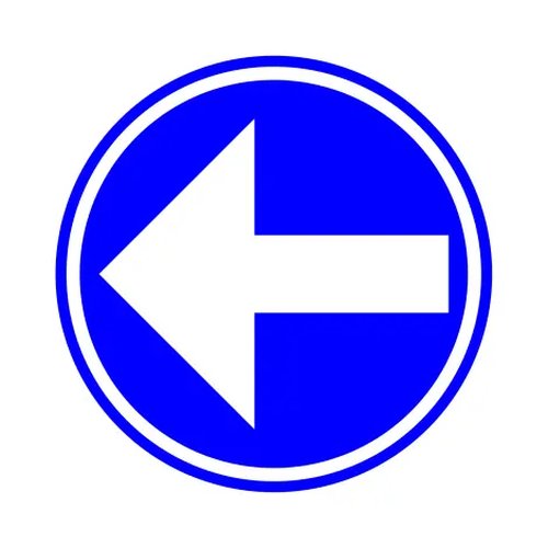 Verkeersbord D1b Verplichting links