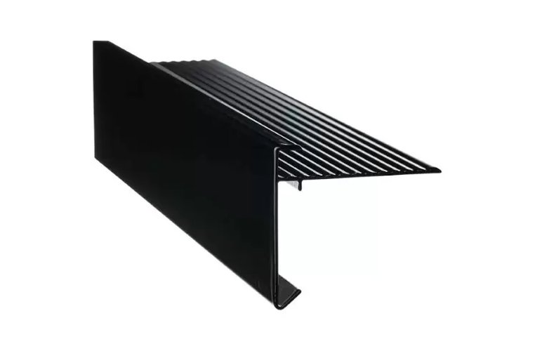 Aluminum roof edge standard 60x64mm black structured coatex l=2.5m
