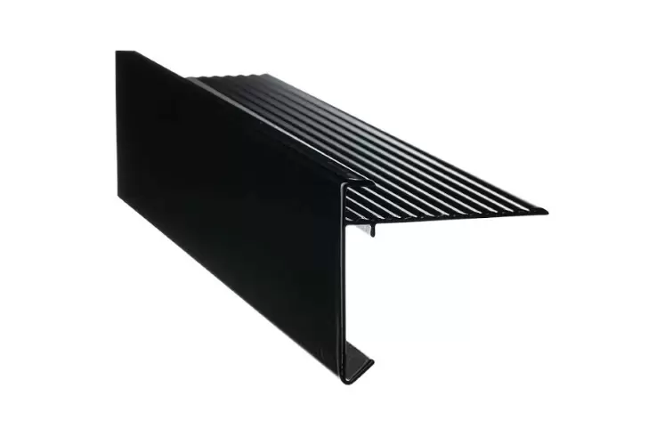 Bordure de toit en aluminium standard 60x64mm noir structuré coatex l=2.5m