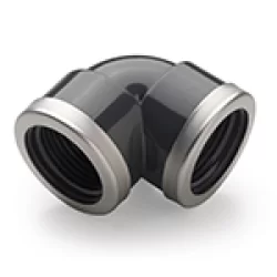 PVC pressure bend 5/4" with stainless steel ring (25pcs/box)