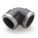 Coude à pression en PVC 5/4" avec bague en acier inoxydable (25pcs/boîte)