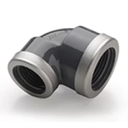 PVC druk bocht 3/4" x 1/2" met inox ring (90st/doos)
