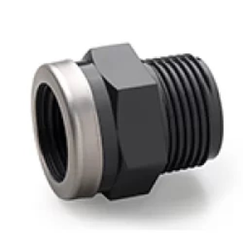 PVC pression rouge. 1" - 3/4" M/F avec anneau en acier inoxydable (90pcs/boîte)