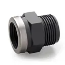 PVC pression rouge. 5/4" - 6/4" M/F avec bague en acier inoxydable (30pcs/boîte)
