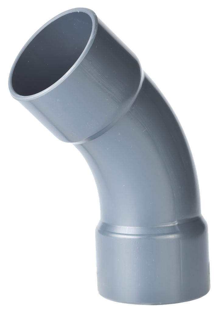 PVC druk bocht lang dia 160 45° PN12.5